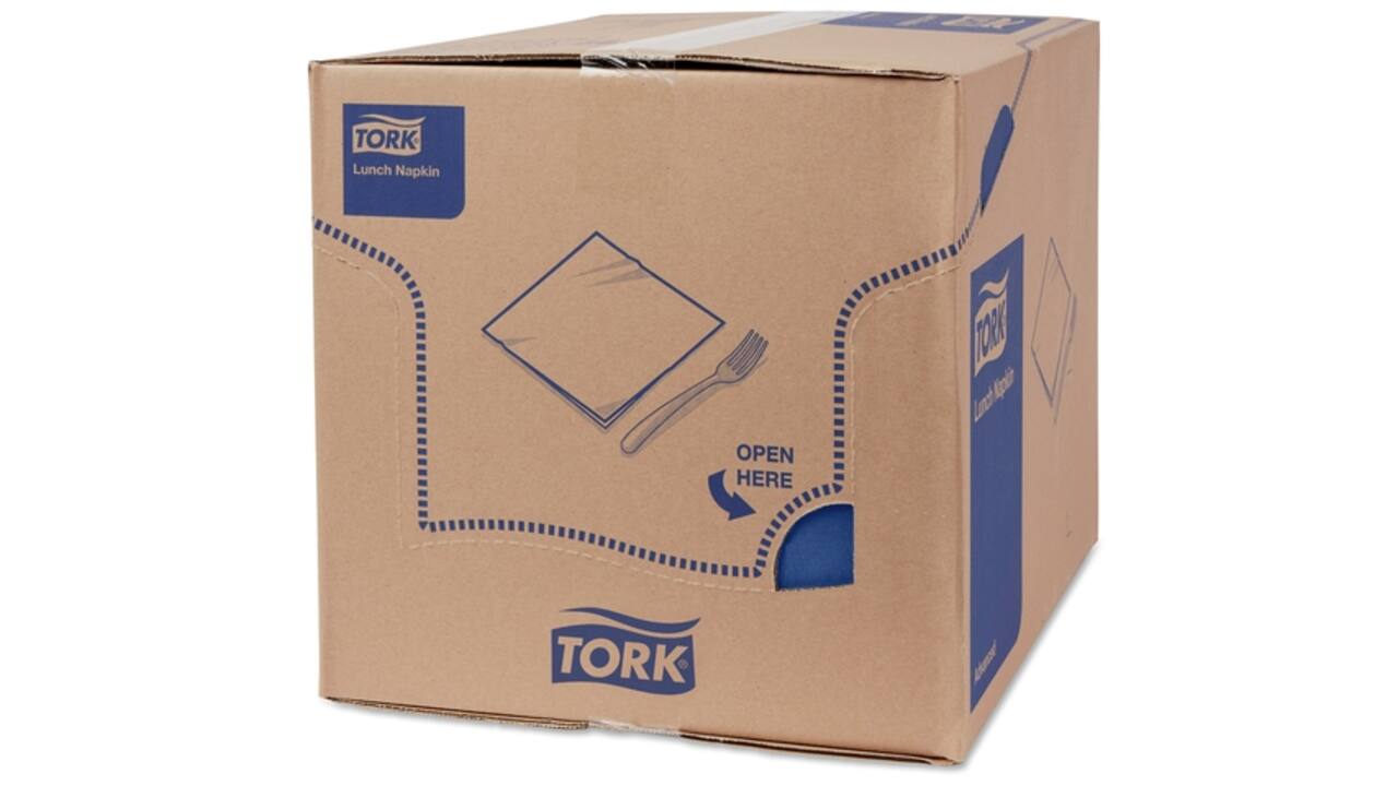 Lunchservet Tork Advanced 1/8 vouw 2-laags 328x325mm 200 vel donkerblauw 477421