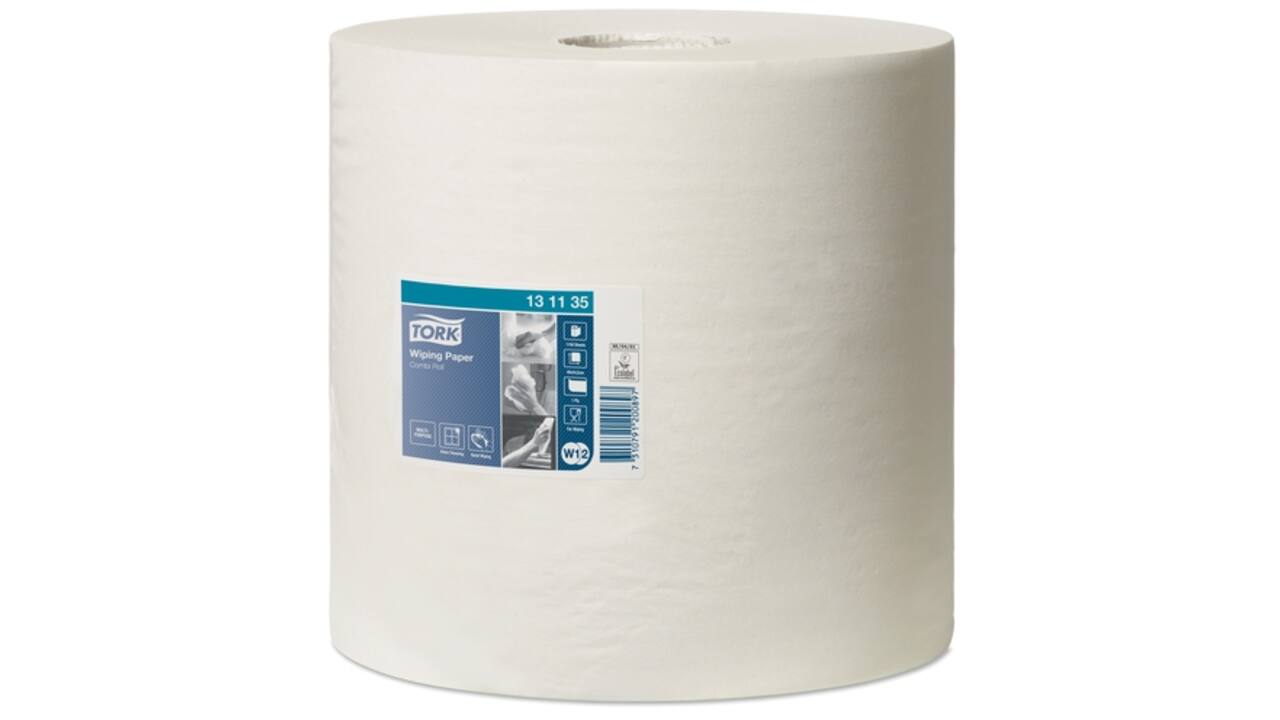 Poetspapier Tork Wiping Advanced Combi W1/2 1-laags 460m wit 131135