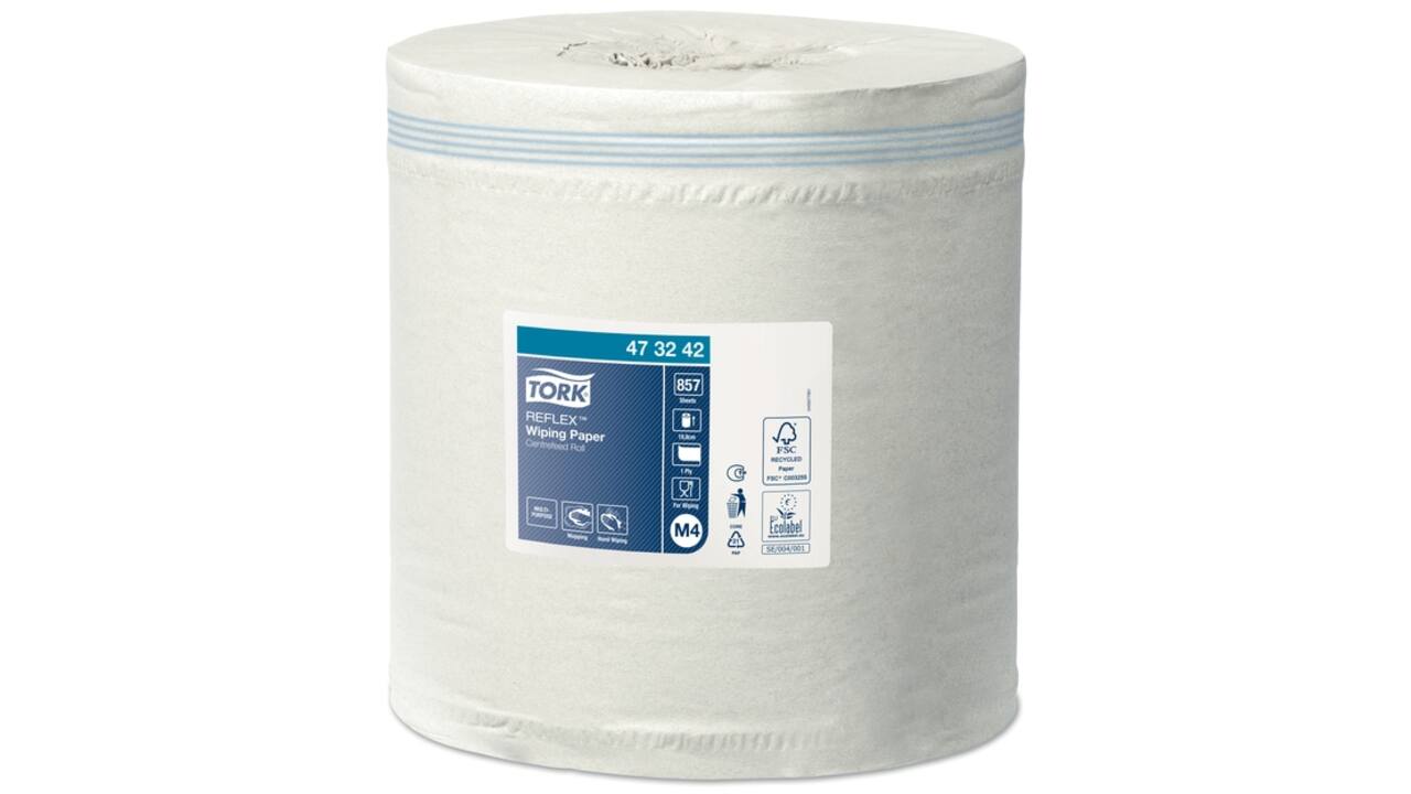 Poetsrol Tork Reflex™ M4 Centerfeed 1-laags 300m wit 473242