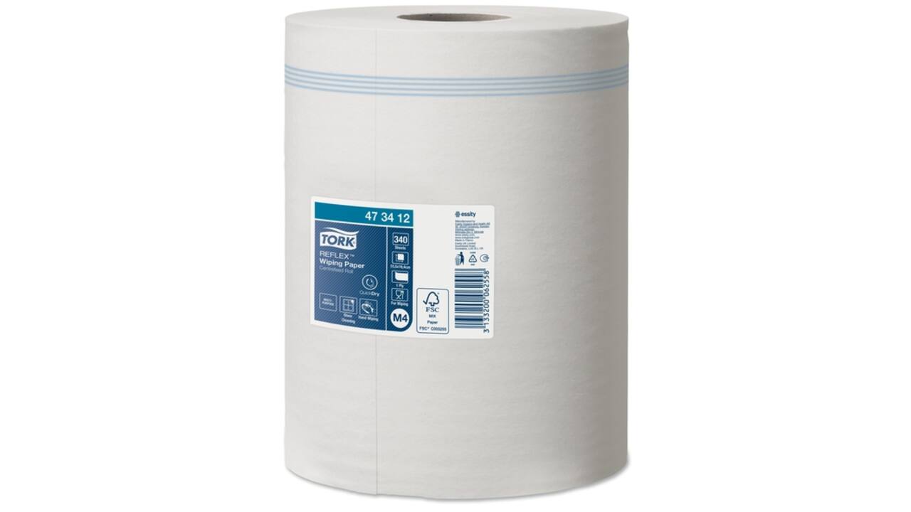 Poetsrol Tork Reflex™ M4 centerfeed 1-laags 114m blauw 473412