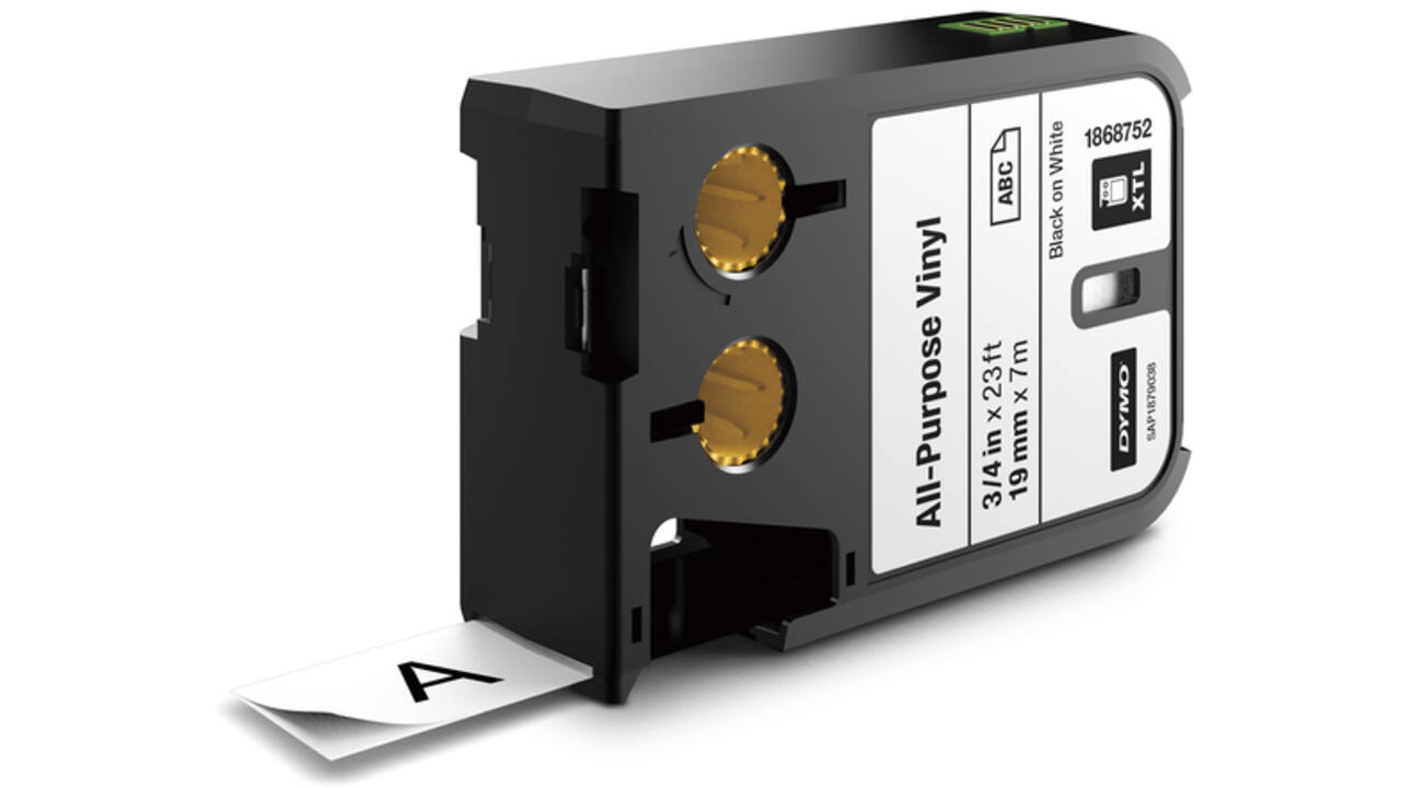 Labeltape Dymo XTL multifunctioneel 19mm zwart op wit