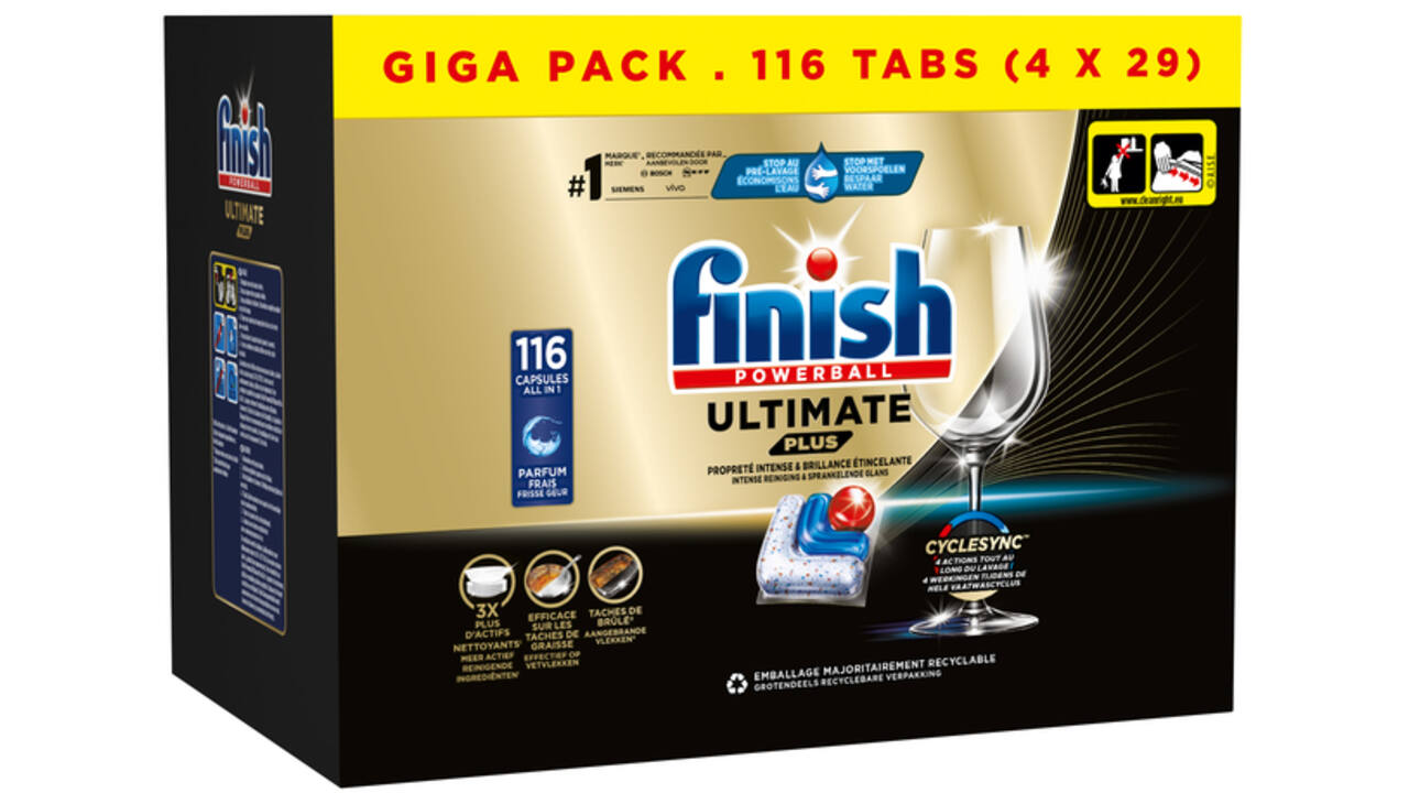Vaatwastabletten Finish Ultimate plus 4x29 stuks gigapack