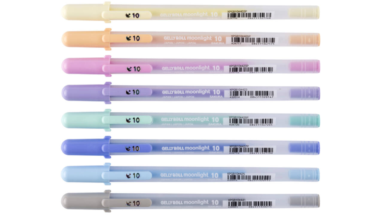 Gelschrijver Sakura Gelly Roll Moonlight 10 pastel set à 8 kleuren