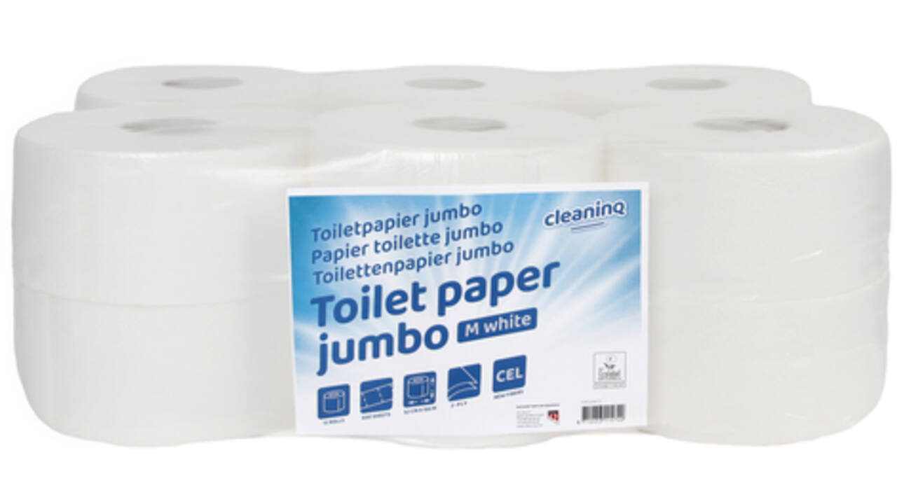Toiletpapier Cleaninq mini jumbo 2 laags 150m wit