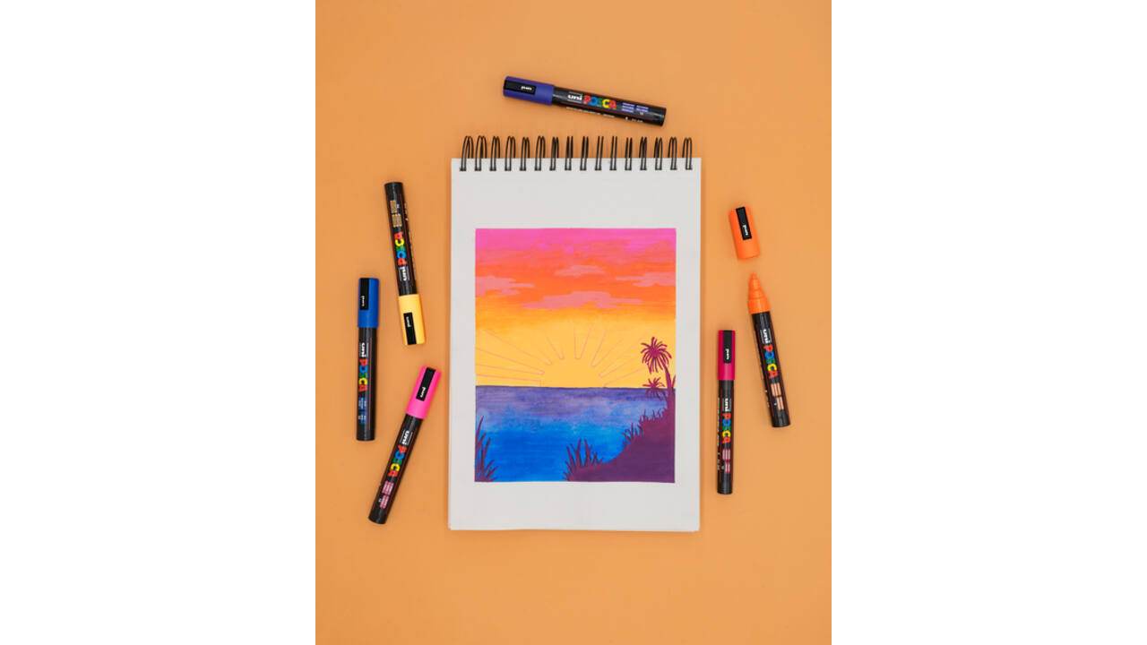 Verfstift Posca PC1MC extra fijn assorti set à 8 stuks