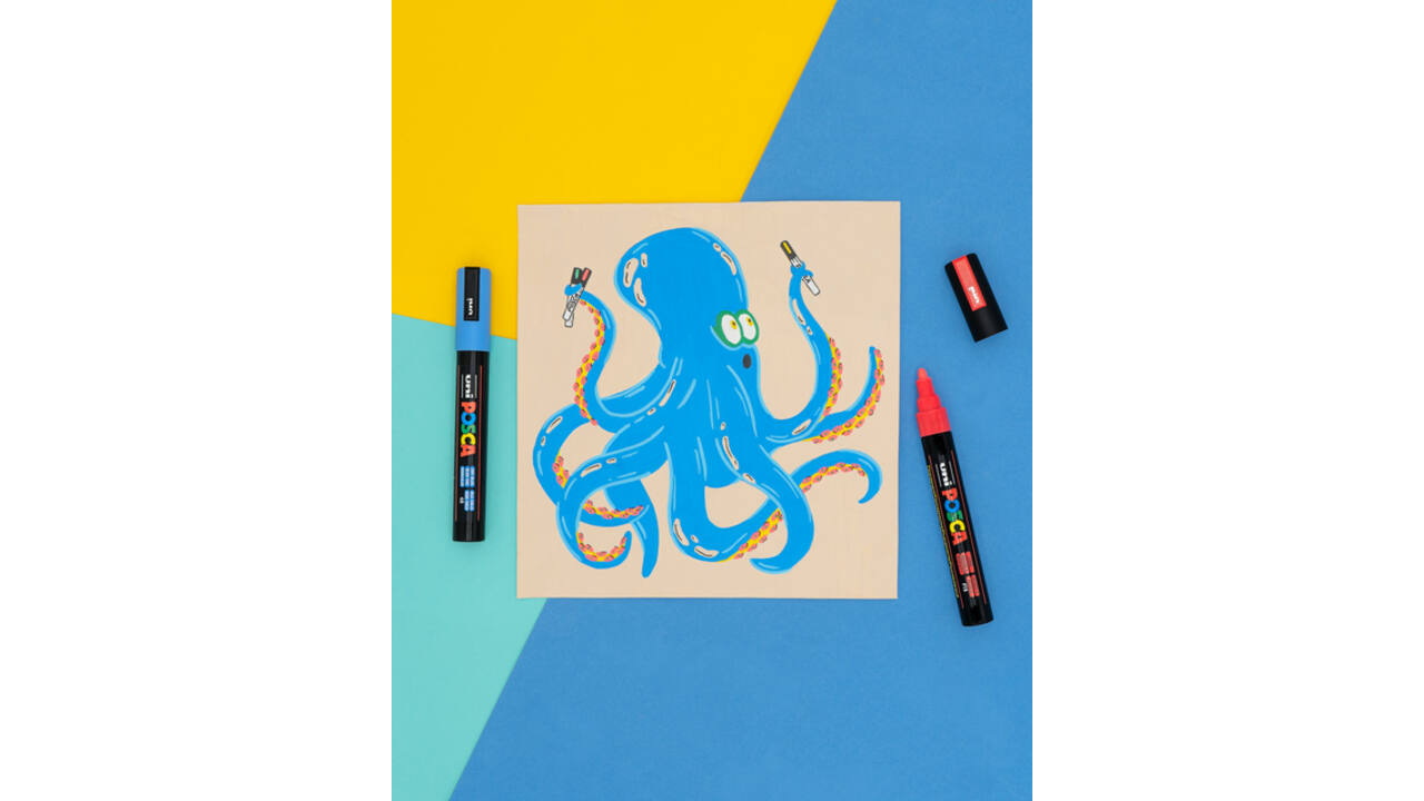Verfstift Posca PC1MC extra fijn assorti set à 8 stuks
