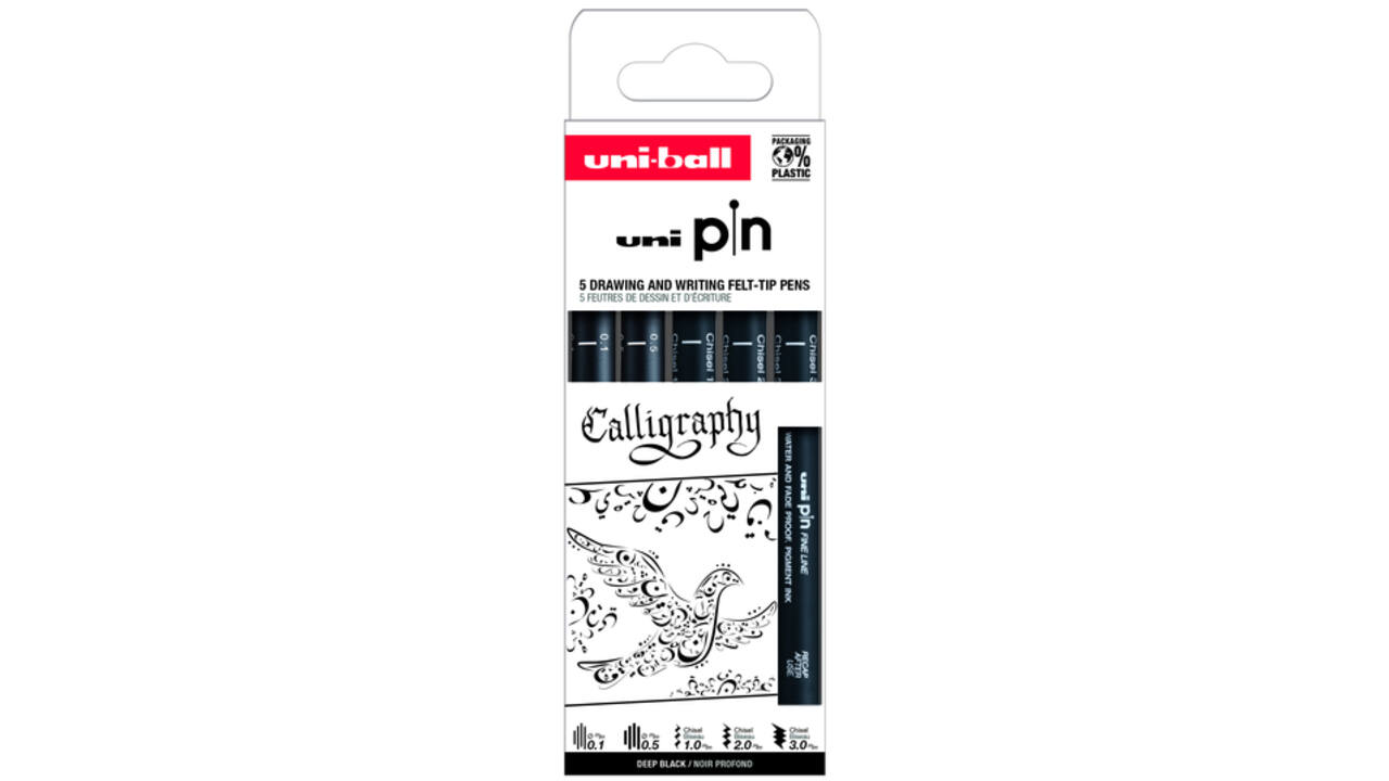 Fineliner Uni-ball Pin Calligraphie set à 5 stuks assorti