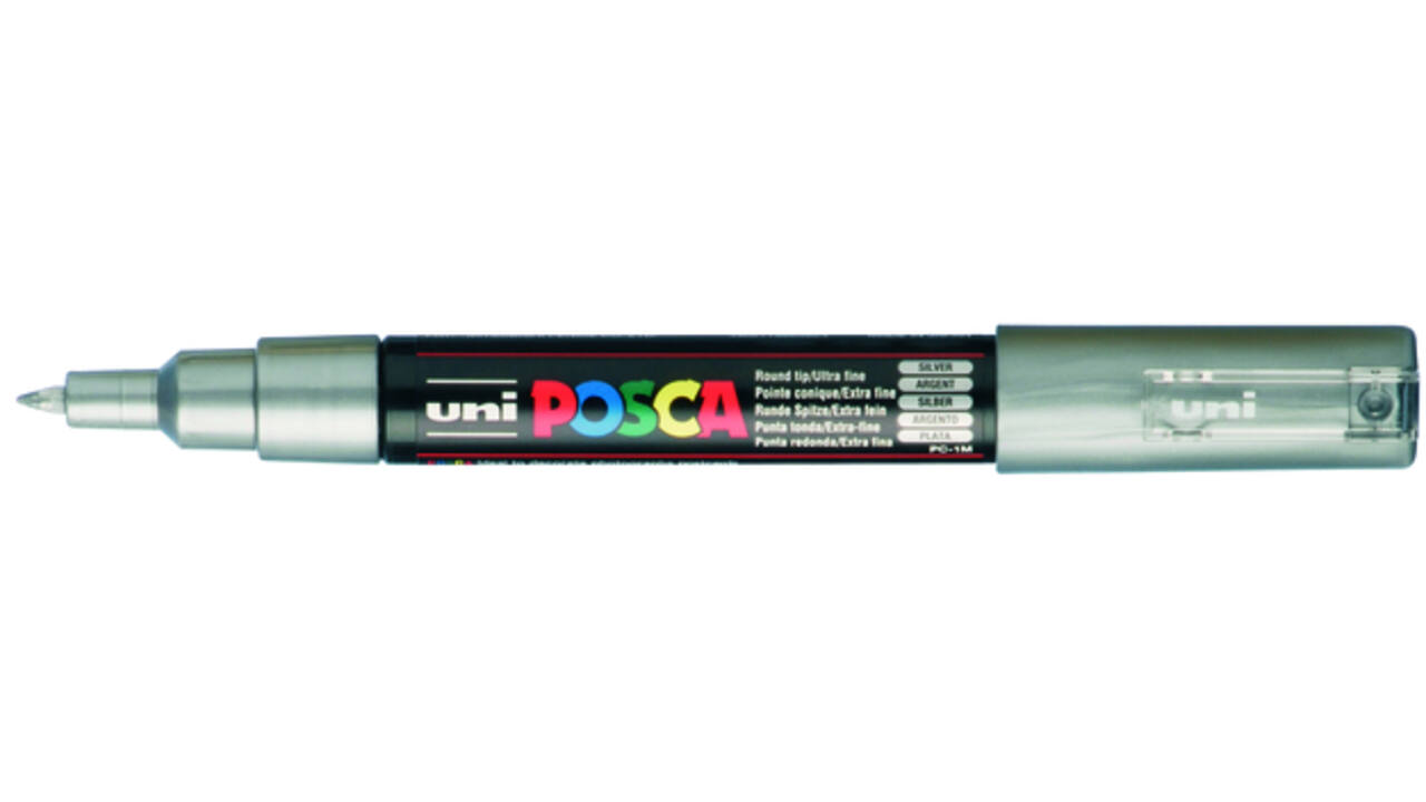 Verfstift Posca PC1MC extra fijn zilver