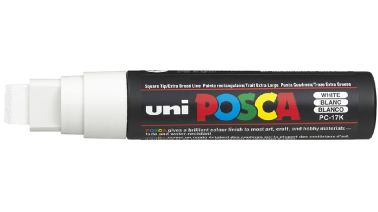 Verfstift Posca PC17K extra breed rechthoek wit