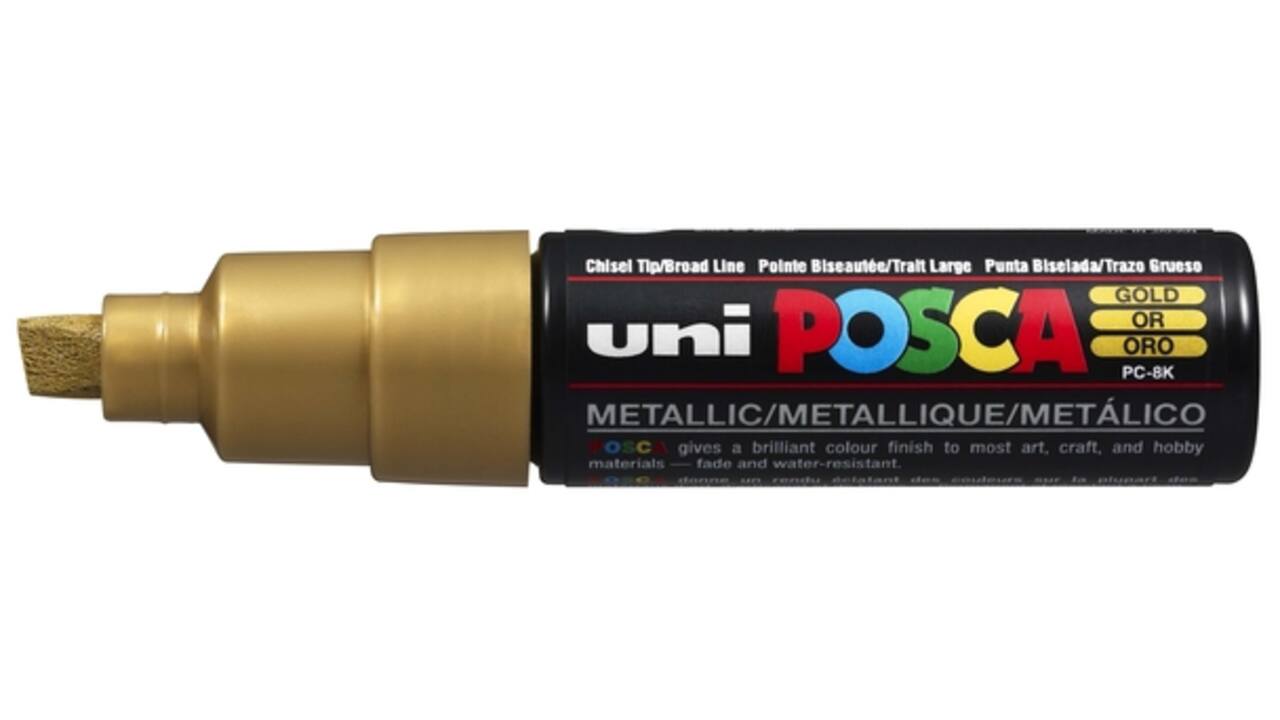 Verfstift Posca PC8K breed schuin goud