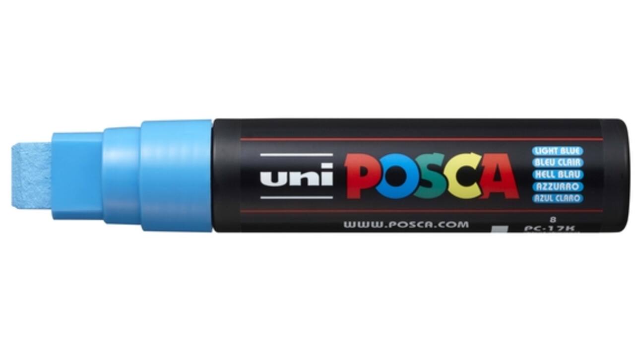 Verfstift Posca PC17K extra breed rechthoek lichtblauw