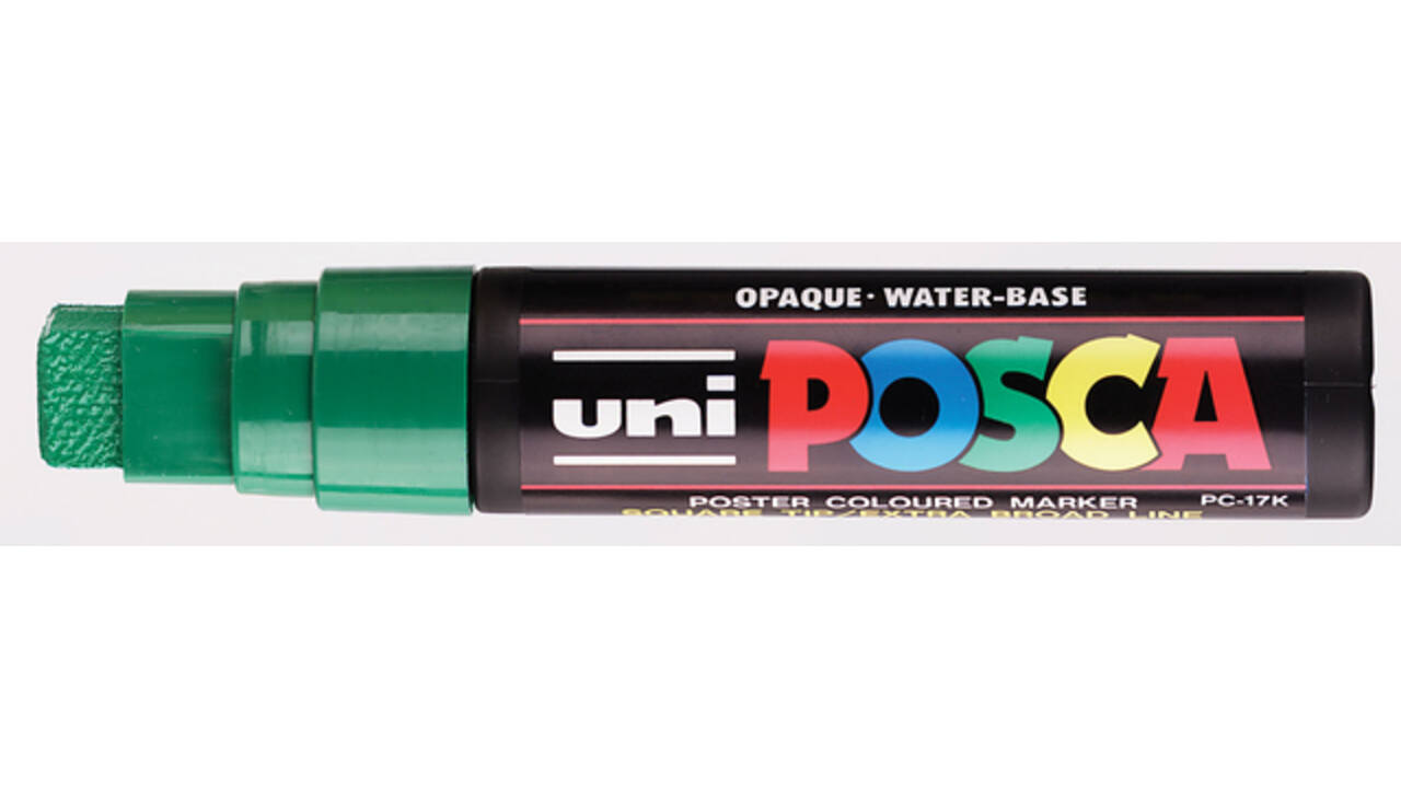 Verfstift Posca PC17K extra breed rechthoek donkergroen