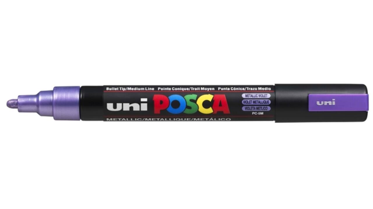 Verfstift Posca PC5M medium metallic paars