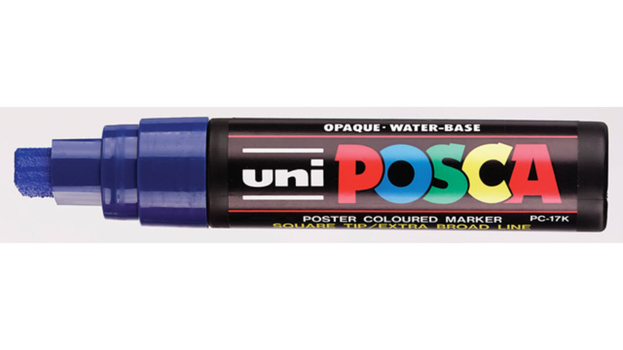 Verfstift Posca PC17K extra breed rechthoek donkerblauw