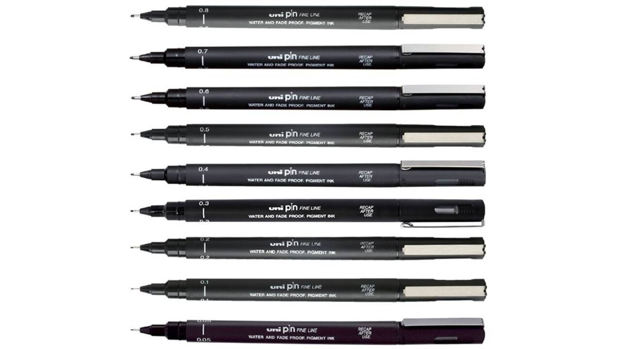 Fineliner Uni-ball Pin Musthave Handlettering set à 5 stuks assorti