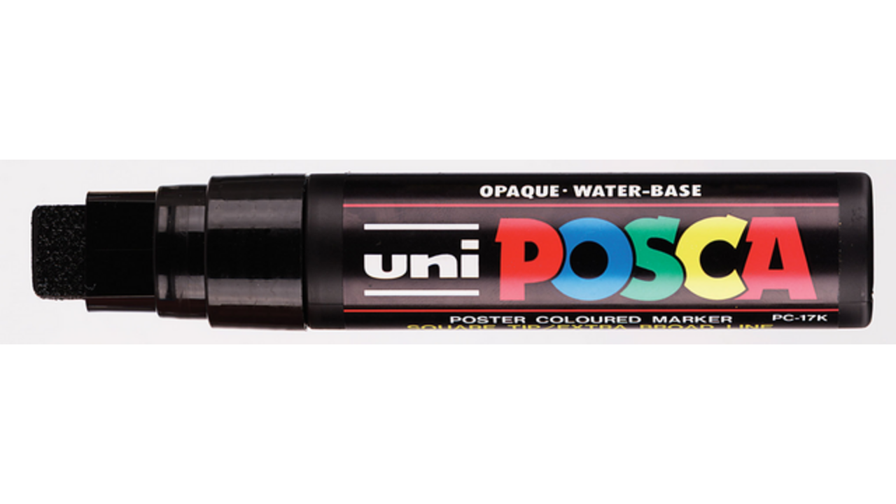 Verfstift Posca PC17K extra breed rechthoek zwart