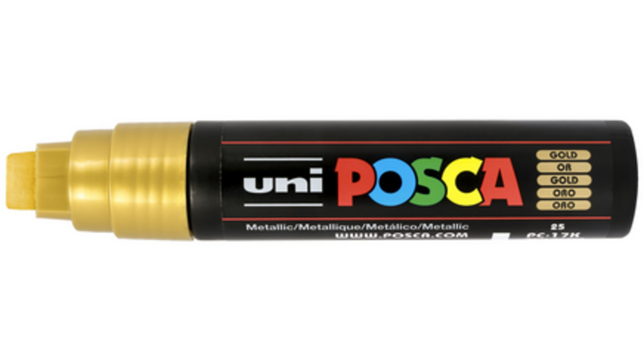 Verfstift Posca PC17K extra breed rechthoek goud