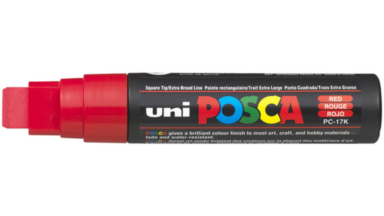 Verfstift Posca PC17K extra breed rechthoek rood