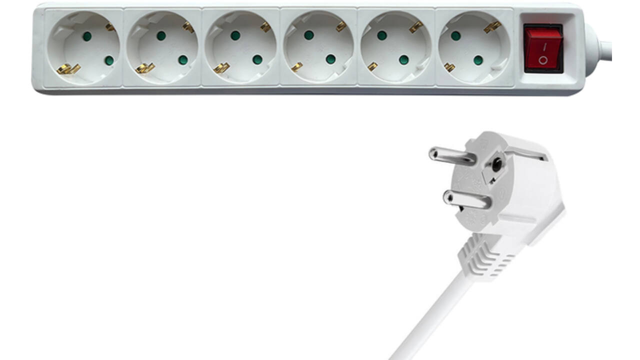 Stekkerdoos BRASQ 6 voudig 1.4 meter wit