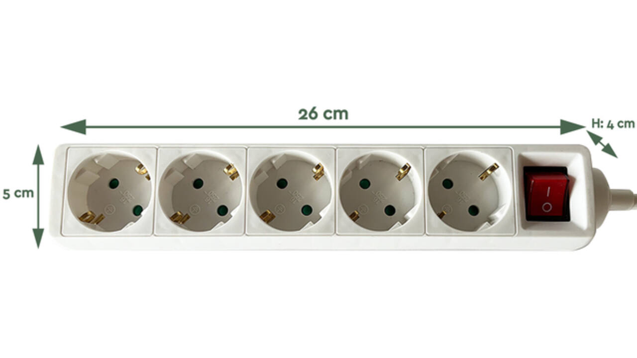 Stekkerdoos BRASQ 5 voudig 3 meter wit