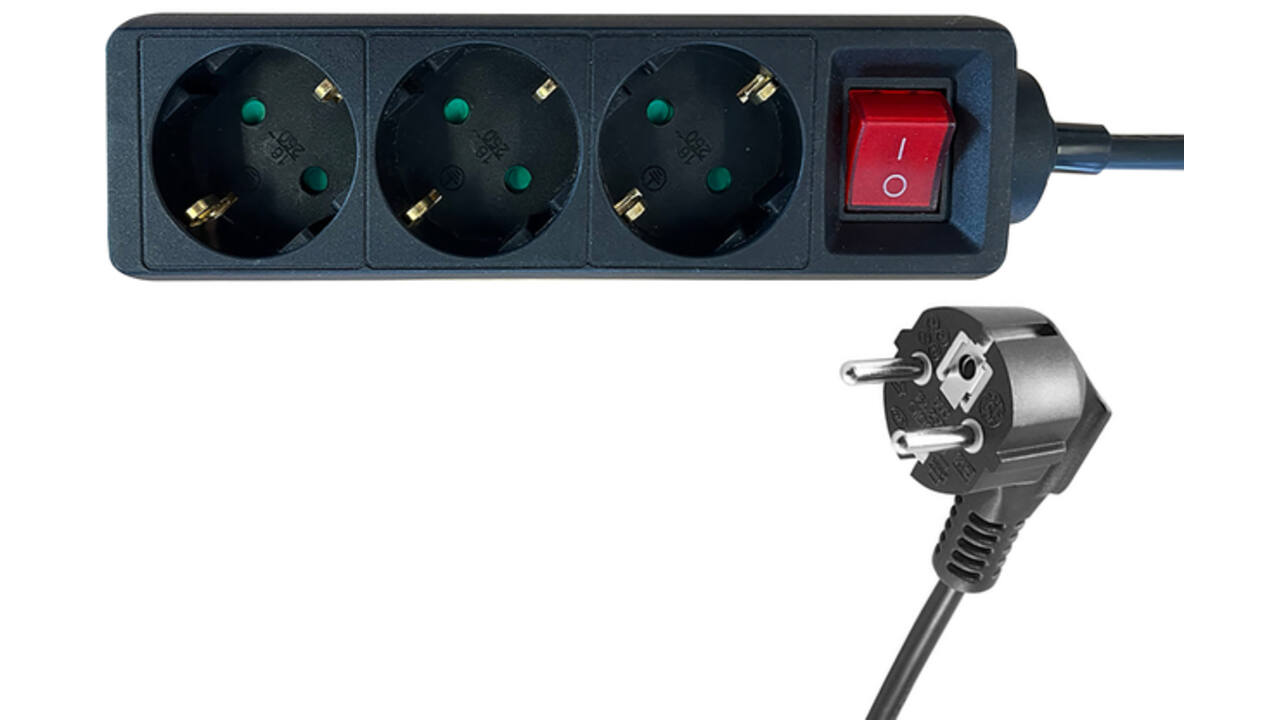 Stekkerdoos BRASQ 3 voudig 1.4 meter zwart