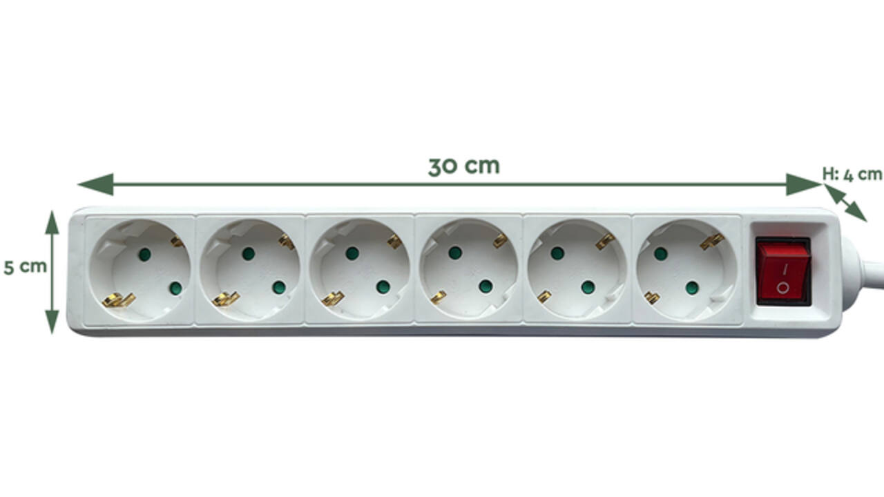 Stekkerdoos BRASQ 6 voudig 3 meter wit
