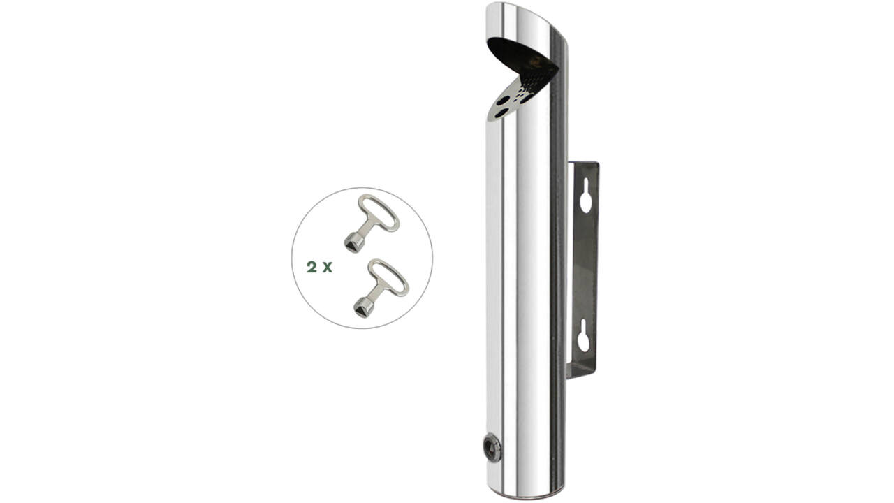Asbak BRASQ wand AT200 RVS