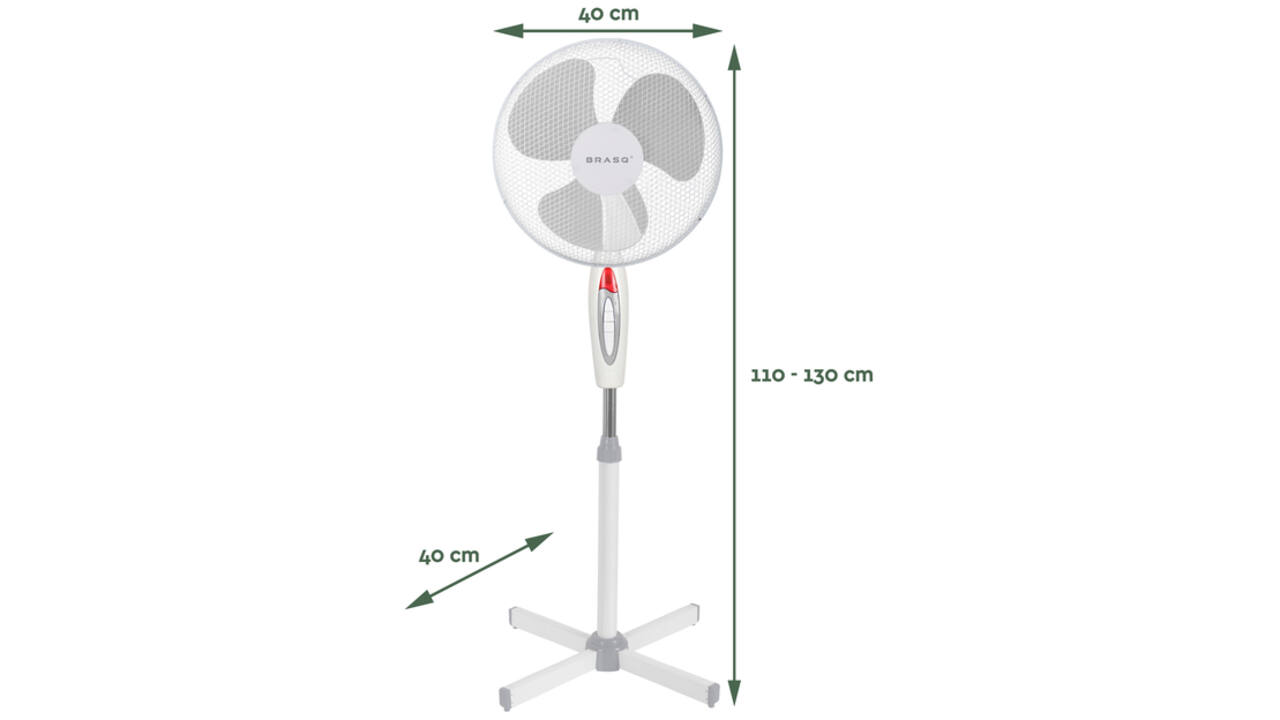 Statiefventilator BRASQ F300 Ø 40cm wit