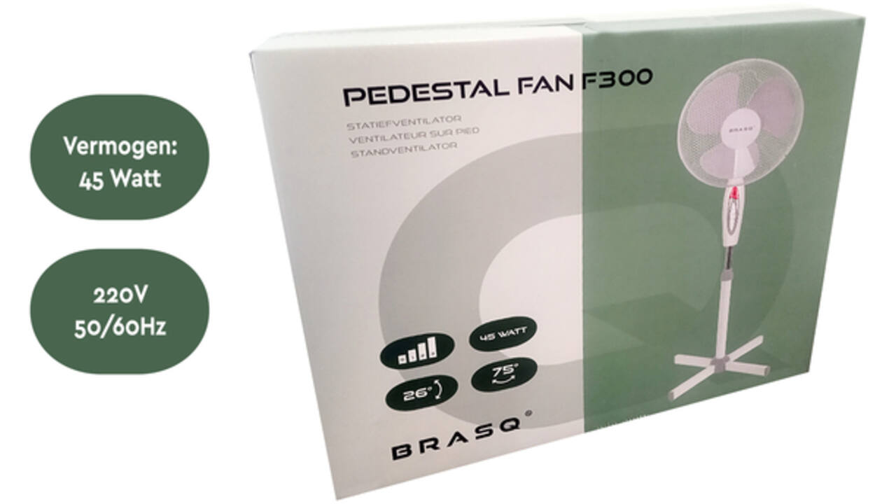 Statiefventilator BRASQ F300 Ø 40cm wit