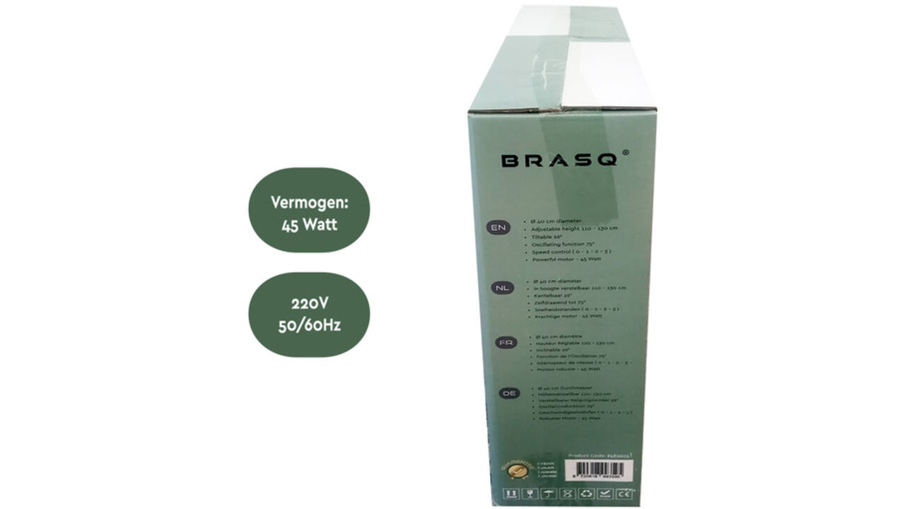 Statiefventilator BRASQ F300 Ø 40cm wit