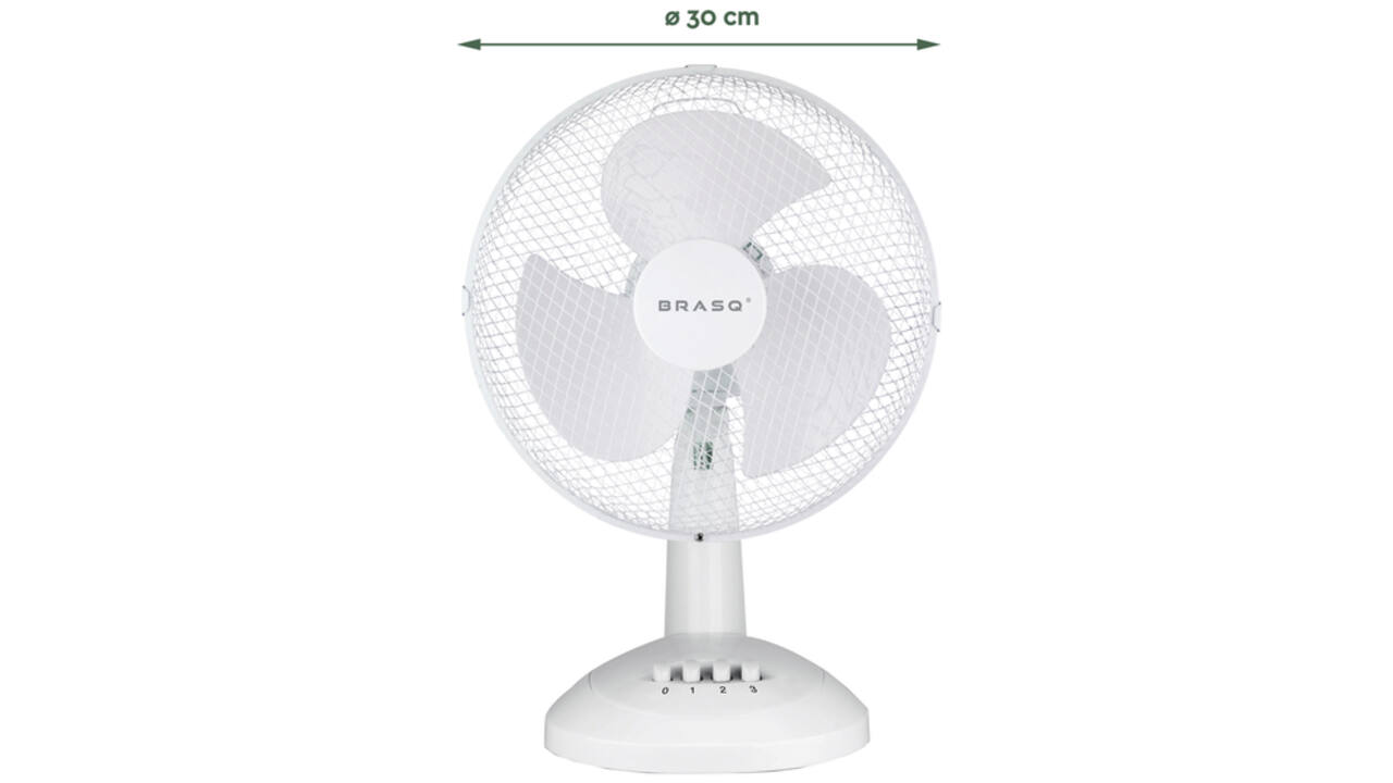 Tafelventilator BRASQ F400 Ø 30cm wit