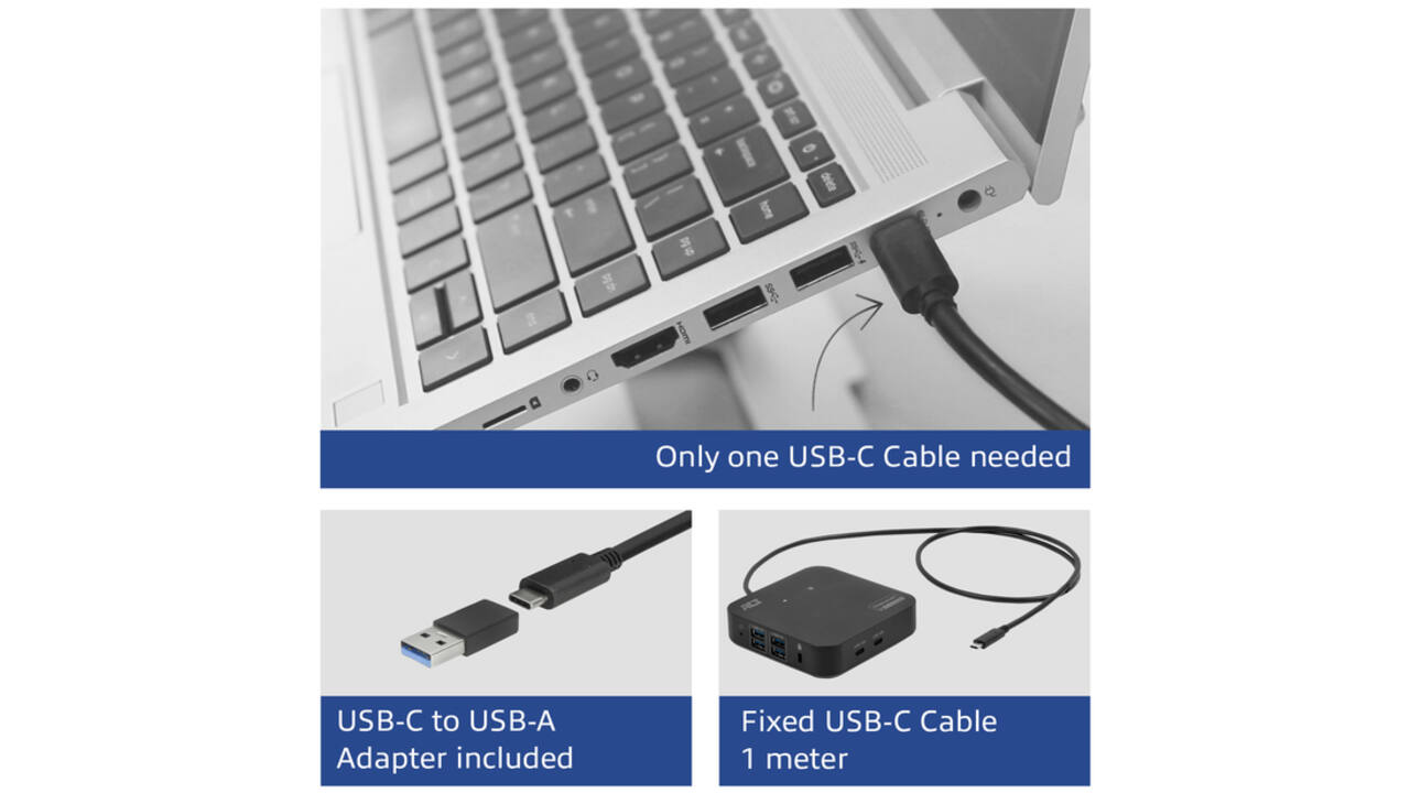 Dockingstation ACT USB-C Dual Monitor met Power Delivery