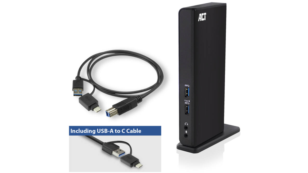 Dockingstation ACT USB-C Dual Monitor met laadpoort