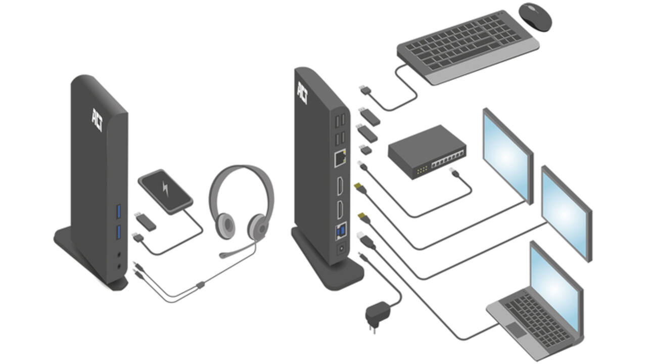 Dockingstation ACT USB-C Dual Monitor met laadpoort