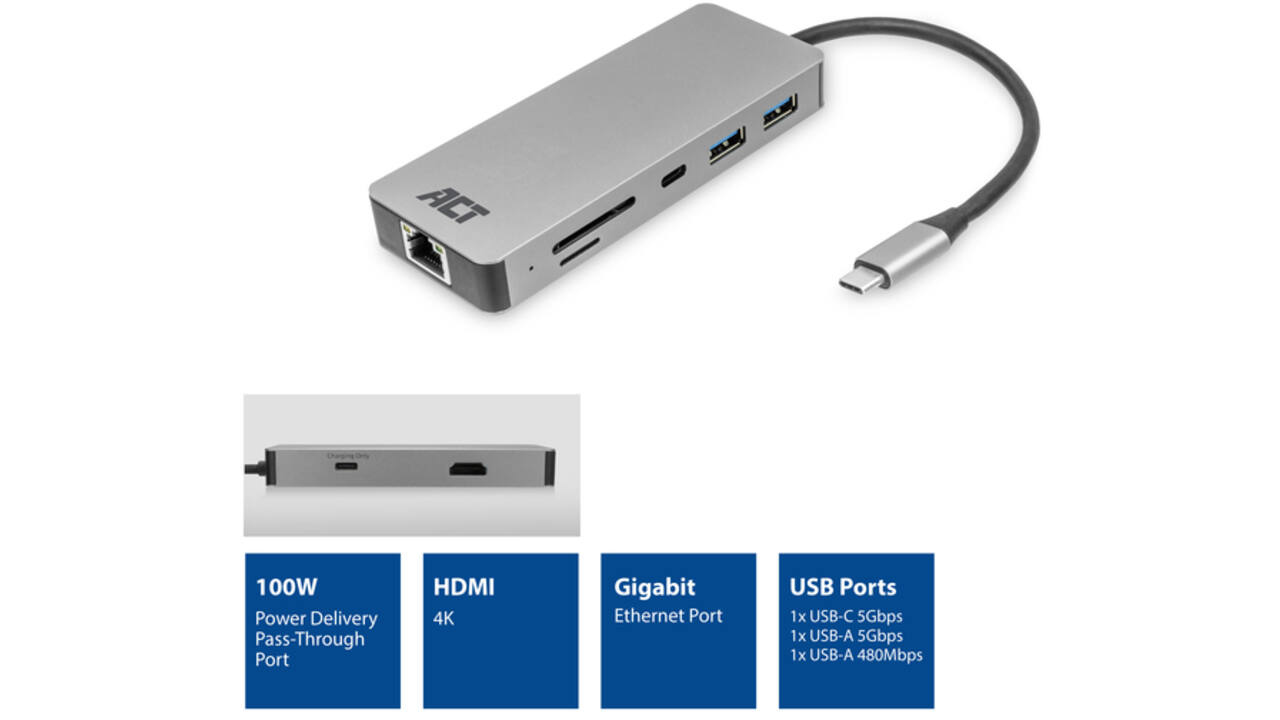 Dockingstation ACT USB-C 7-in-1