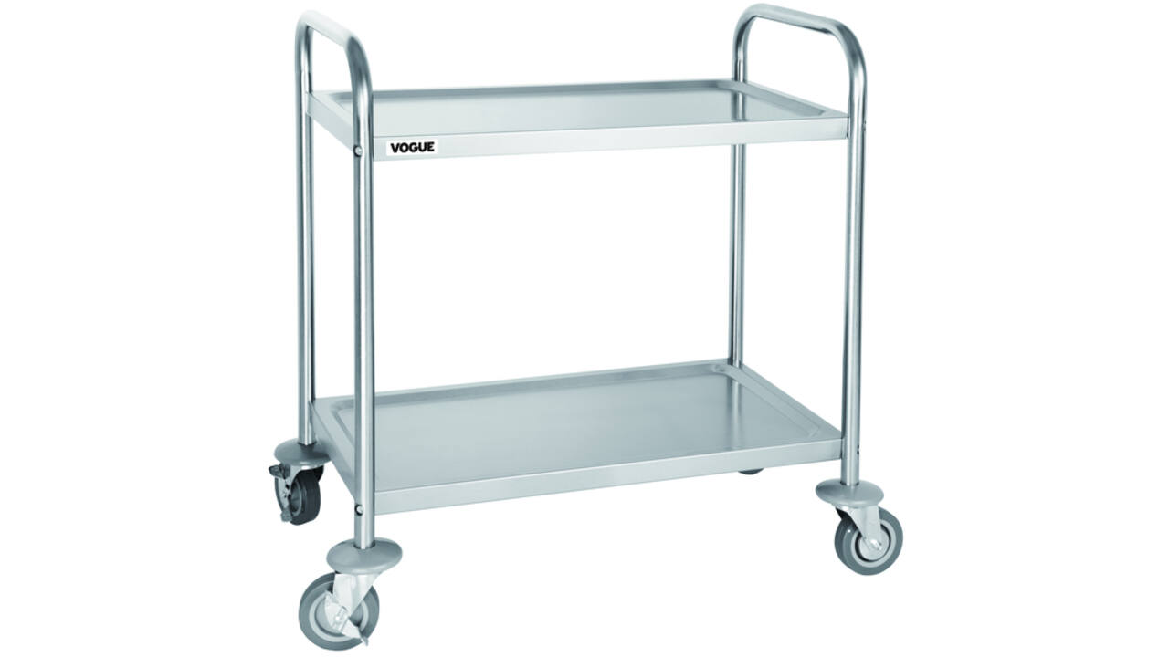Serveerwagen Vogue met 2 plateaus 82.5x71 cm RVS