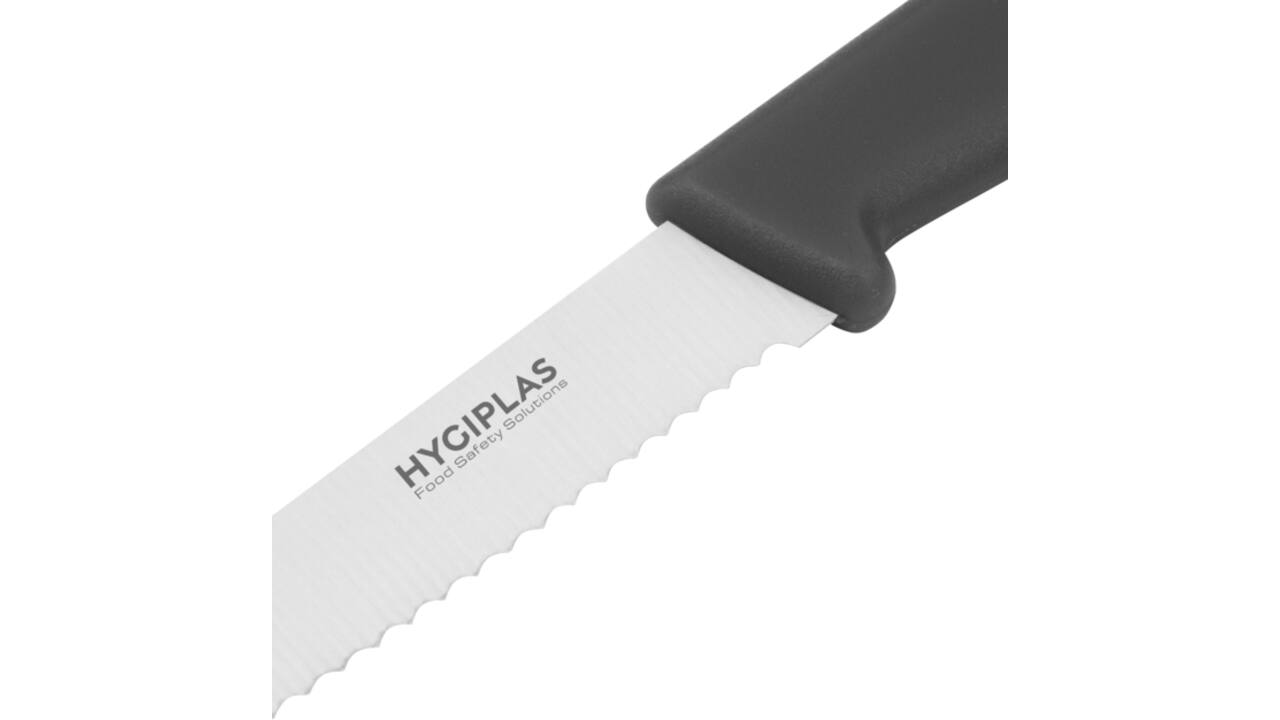 Tomatenmes Hygiplas gekarteld 10cm zwart