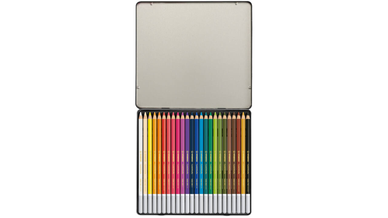 Kleurpotloden STABILO CarbOthello kalkpastel assorti blik à 24 stuks