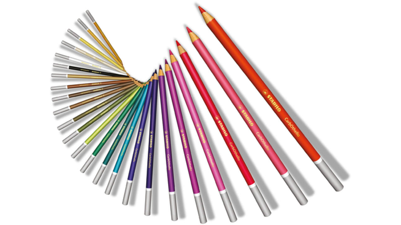 Kleurpotloden STABILO CarbOthello kalkpastel assorti blik à 24 stuks