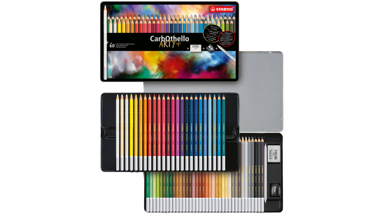 Kleurpotloden STABILO CarbOthello kalkpastel assorti blik à 60 stuks