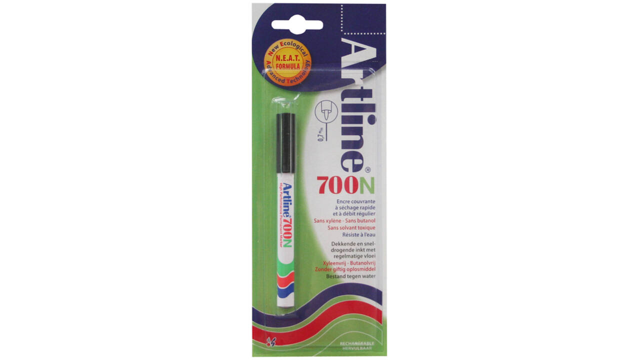 Viltstift Artline 700 rond 0.7mm zwart blister à 1 stuk