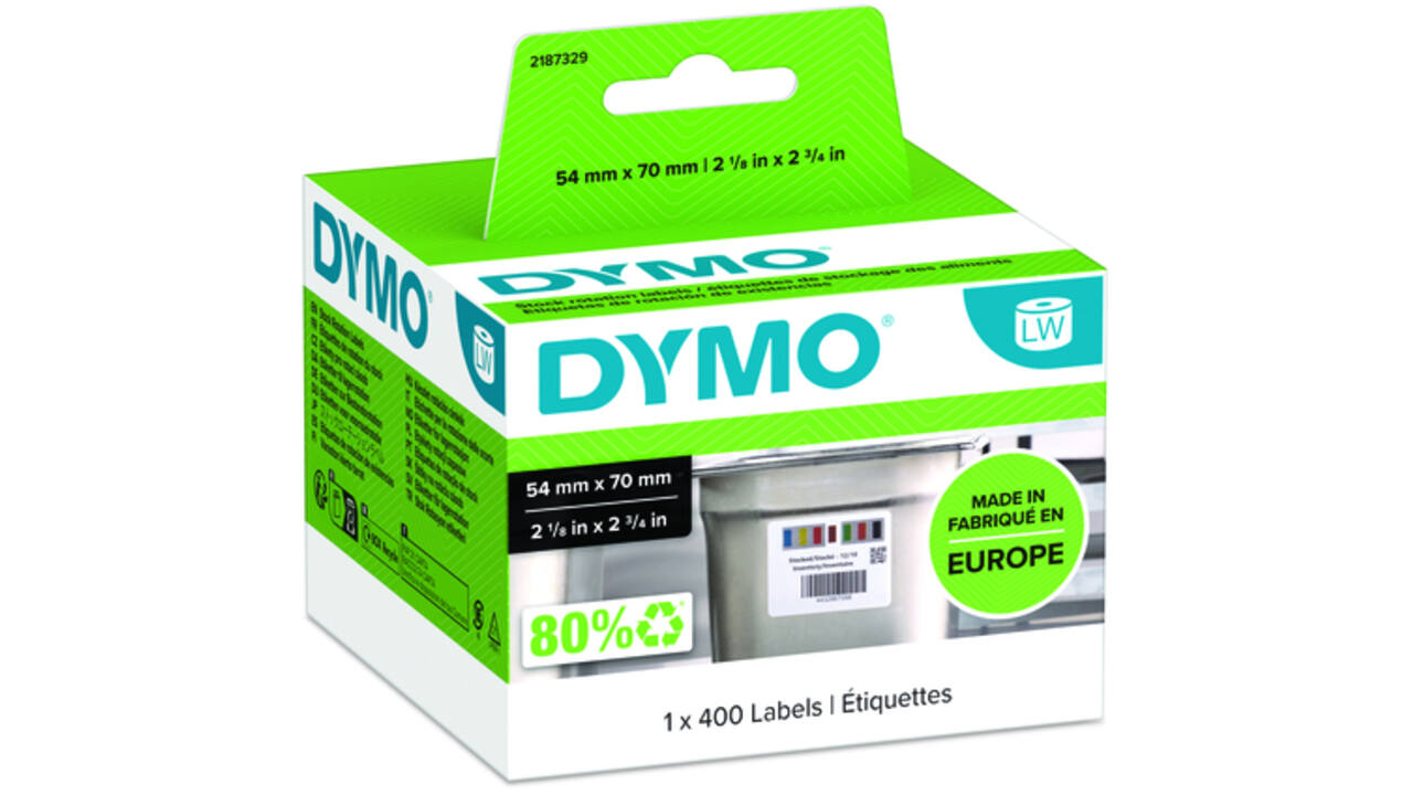 Etiket Dymo LabelWriter voedselhoudbaarheid 54x70mm 1 rol á 400 etiketten wit