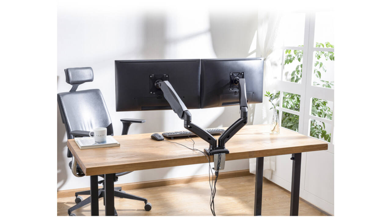 Monitorarm ACT office met gasveer 2 schermen