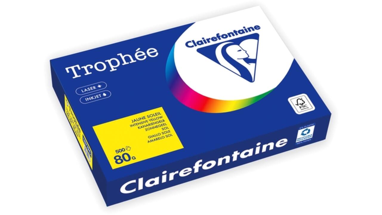 Kopieerpapier Trophée A4 80gr zonnegeel 500vel