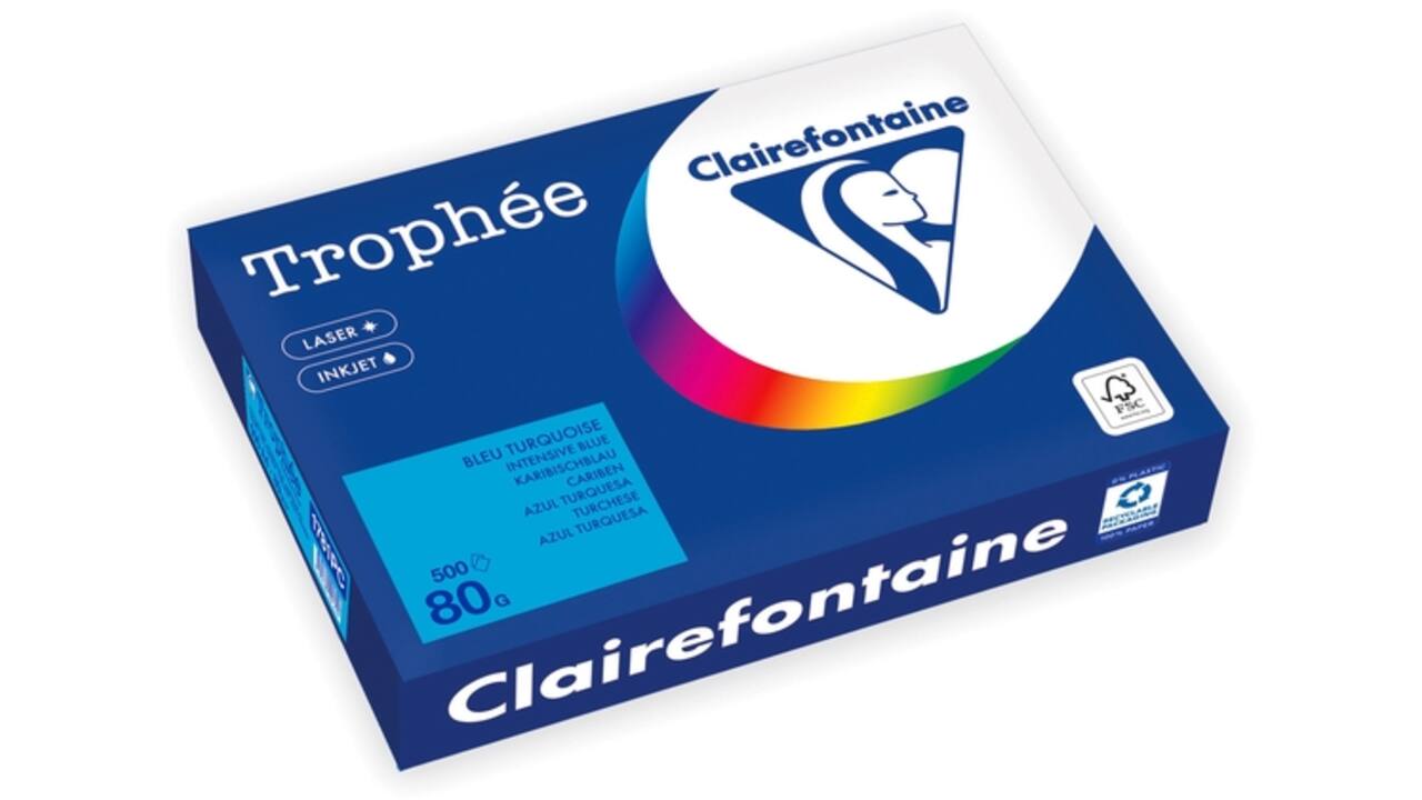 Kopieerpapier Trophée A4 80gr caribenblauw 500 vel