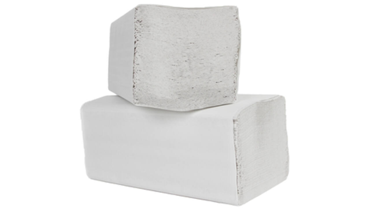 Handdoek Cleaninq Z-vouw 2-laags 225x220mm 20x200 wit
