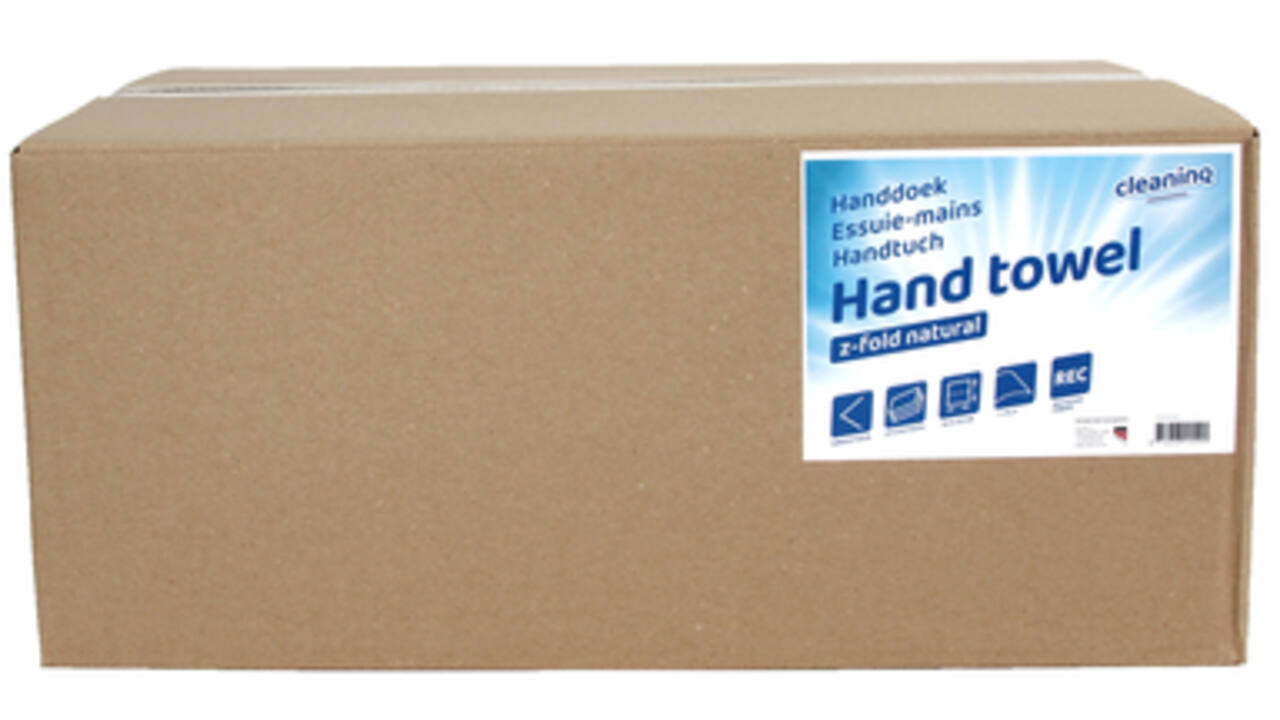 Handdoek Cleaninq Z-vouw 1-laags 250x230mm 20x250st naturel