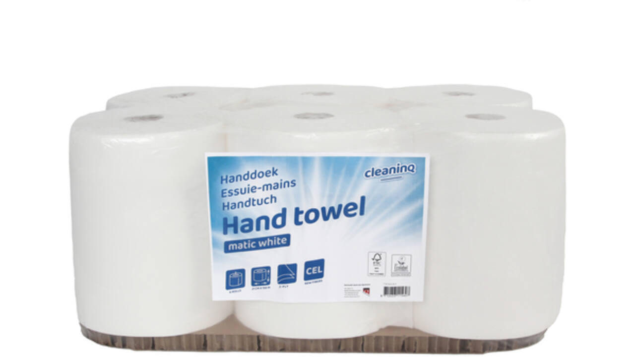 Handdoekrol Cleaninq Matic B 2-laags 21cmx150m wit