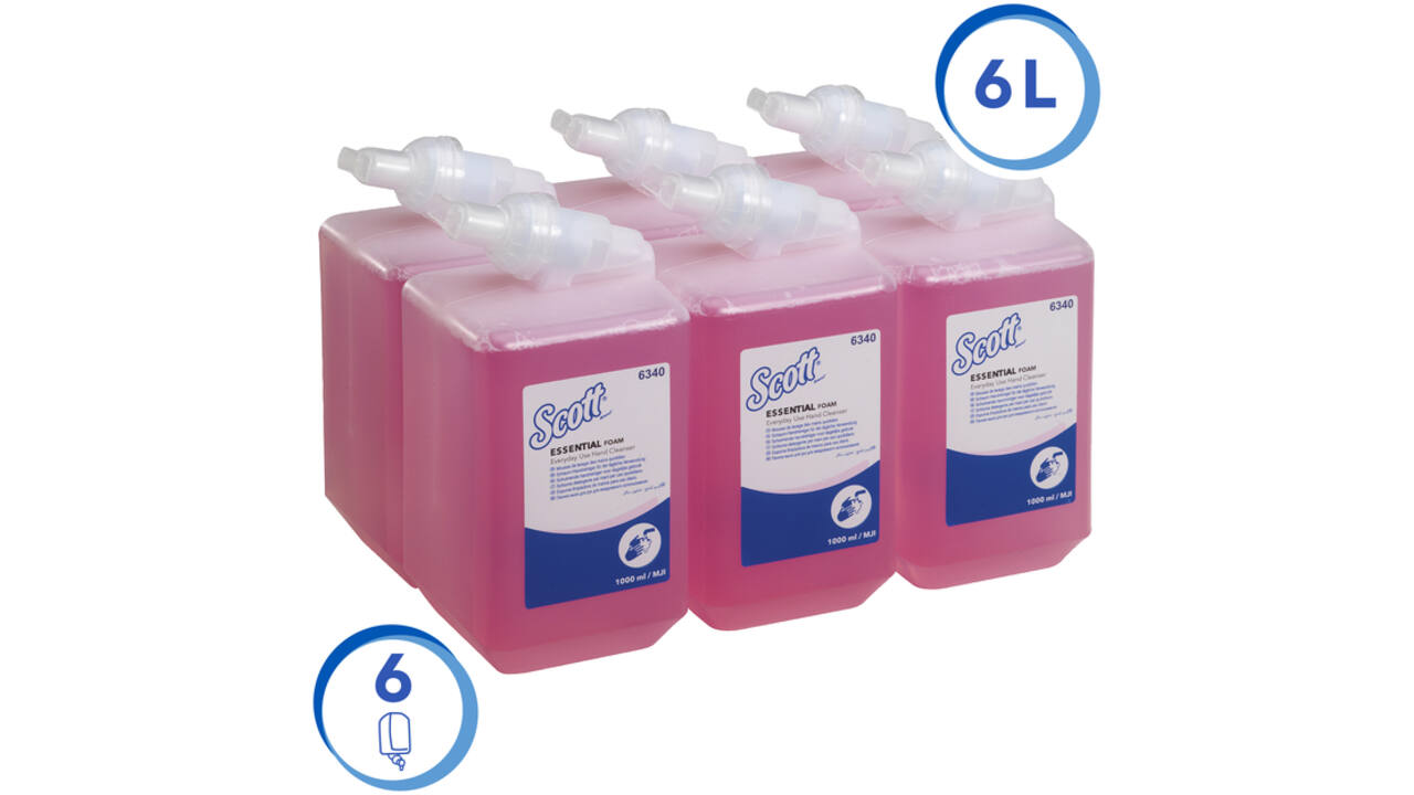Handzeep Scott Essential foam roze 1000ml 6340