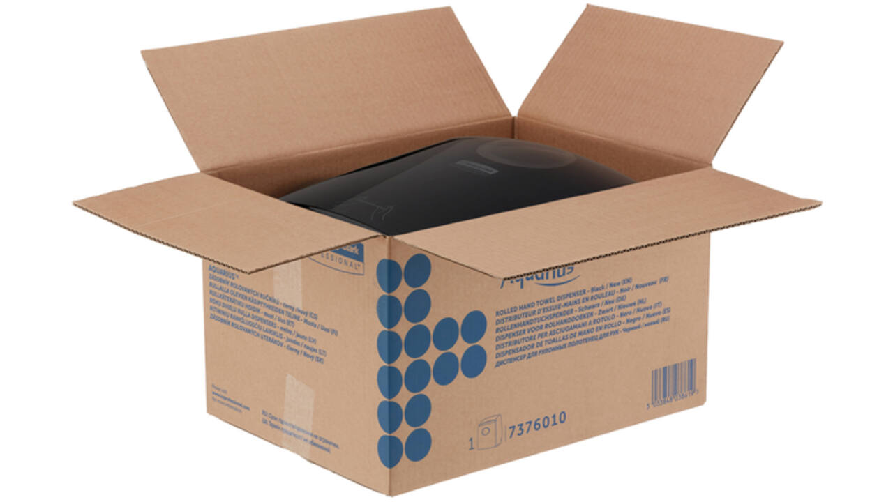 Handdoekroldispenser Aquarius zwart 7376